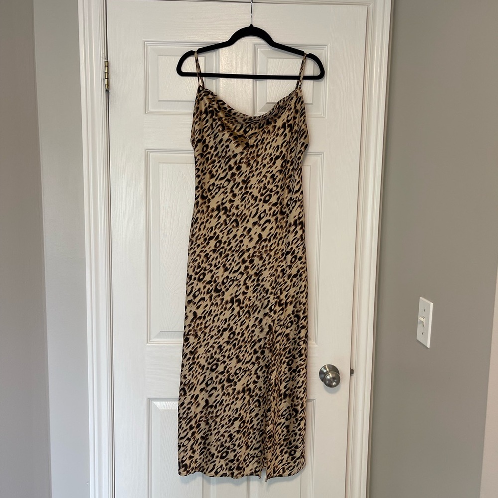 MIDI cheetah slip dress - new without tag size M